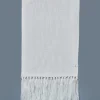 MONA Rectangular wool scarf with fringed ends