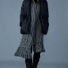 MONA-CK Rectangular Jacquard wool scarf with fringed ends