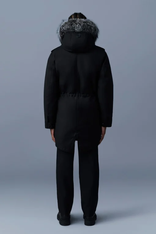 MORITZ rabbit fur-lined twill parka with removable silver fox fur trim