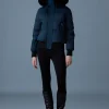 NEFI-BX Down jacket with blue fox fur hood