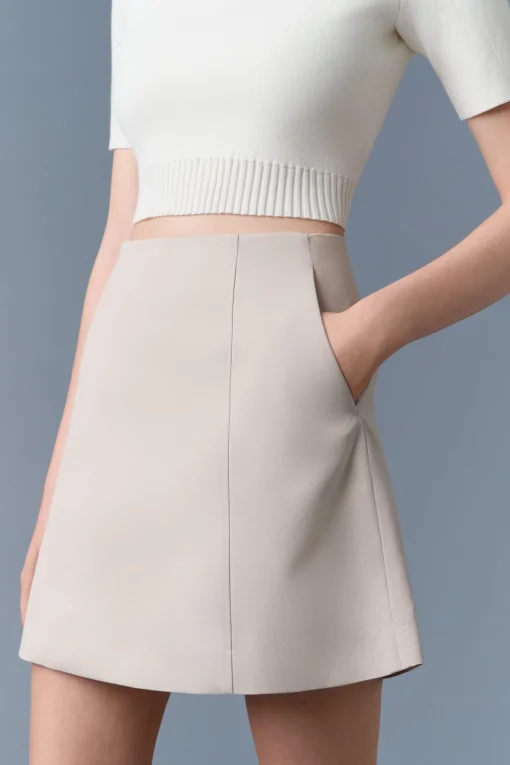NELLA-CO Panelled Cotton A-Line Skirt