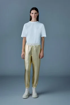 NEV-M Metallic finish double-face jersey sweatpants
