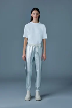 NEV-M Metallic finish double-face jersey sweatpants
