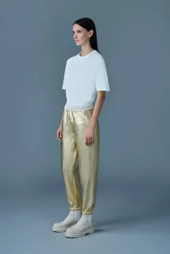 NEV-M Metallic finish double-face jersey sweatpants