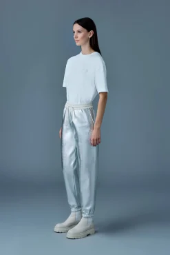 NEV-M Metallic finish double-face jersey sweatpants