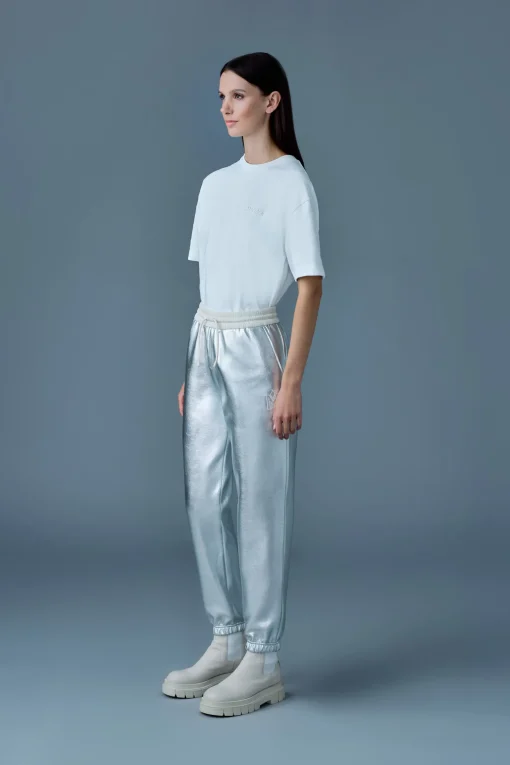 NEV-M Metallic finish double-face jersey sweatpants