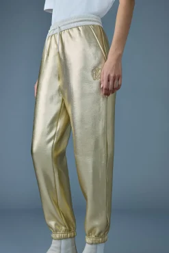 NEV-M Metallic finish double-face jersey sweatpants