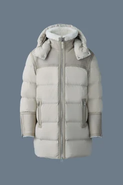 NICHOLAS Mixed-media shearling down parka