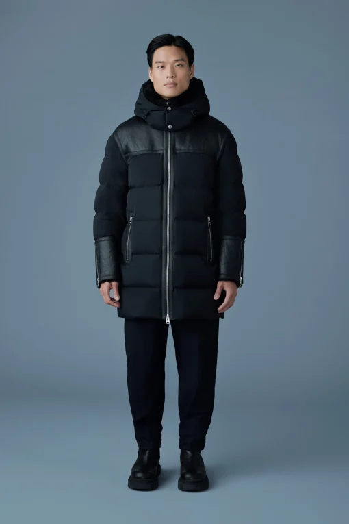NICHOLAS Mixed-media shearling down parka