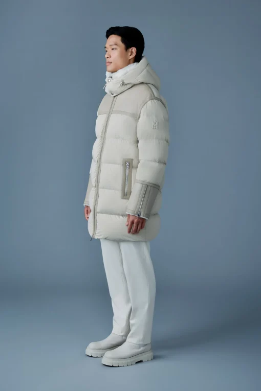 NICHOLAS Mixed-media shearling down parka