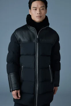 NICHOLAS Mixed-media shearling down parka