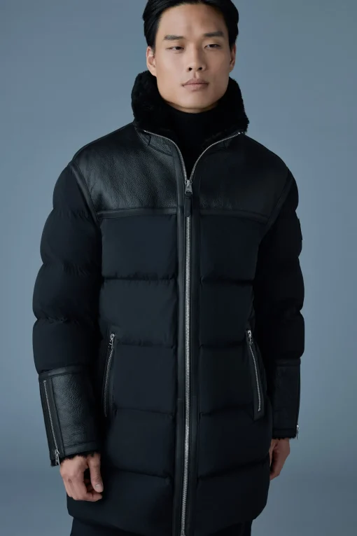 NICHOLAS Mixed-media shearling down parka