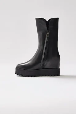 NOBLE shearling-lined wedge (R) Leather boot for women