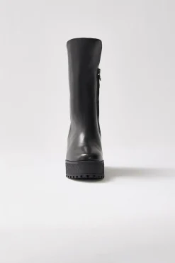 NOBLE shearling-lined wedge (R) Leather boot for women