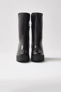 NOBLE shearling-lined wedge (R) Leather boot for women