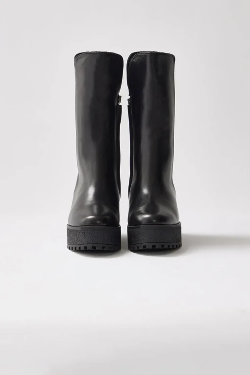 NOBLE shearling-lined wedge (R) Leather boot for women