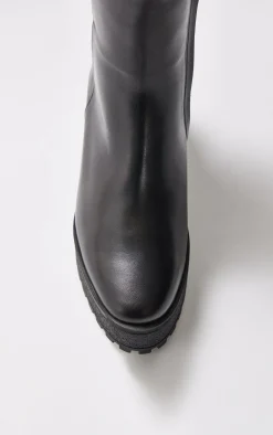 NOBLE shearling-lined wedge (R) Leather boot for women