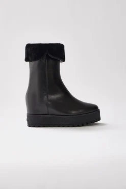 NOBLE shearling-lined wedge (R) Leather boot for women