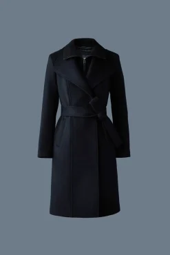 NORITA 2-in-1 double face wool coat with sash