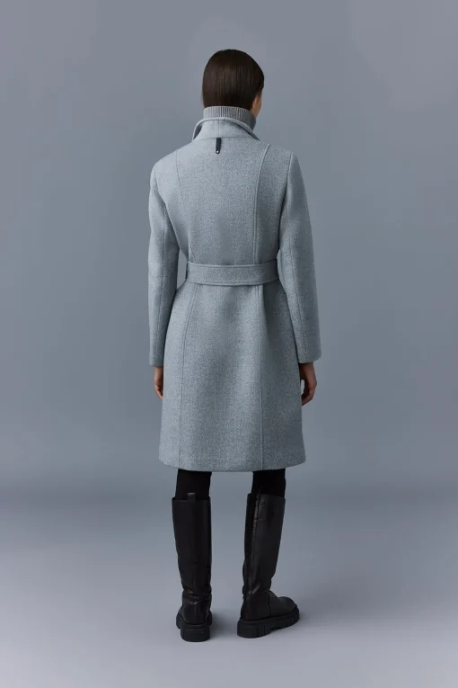 NORITA 2-in-1 double face wool coat with sash