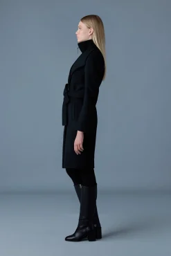 NORITA 2-in-1 double face wool coat with sash