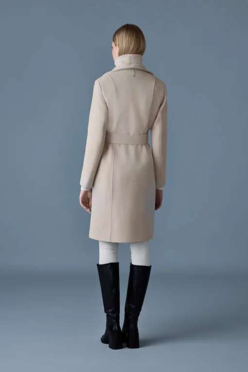 NORITA 2-in-1 double face wool coat with sash