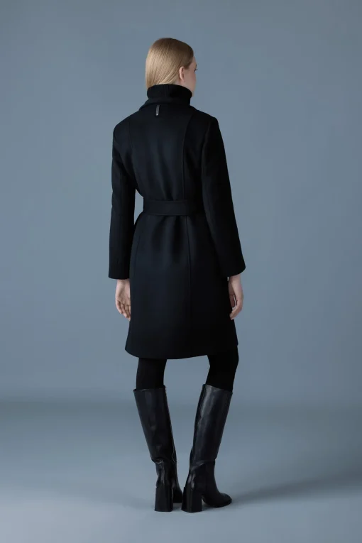 NORITA 2-in-1 double face wool coat with sash
