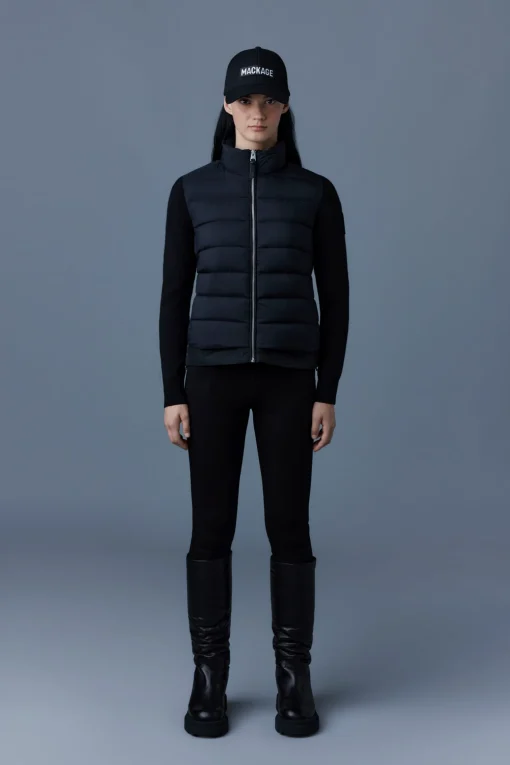 OCEANE Recycled hybrid jacket with rib knit sleeves