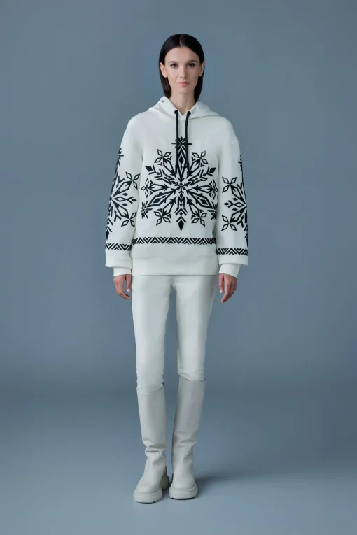 OLSEN Snowflake embroidery hoodie