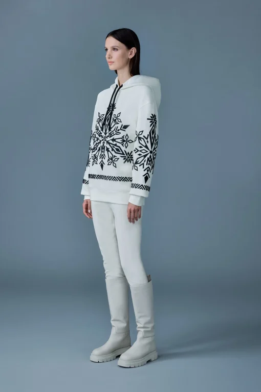 OLSEN Snowflake embroidery hoodie