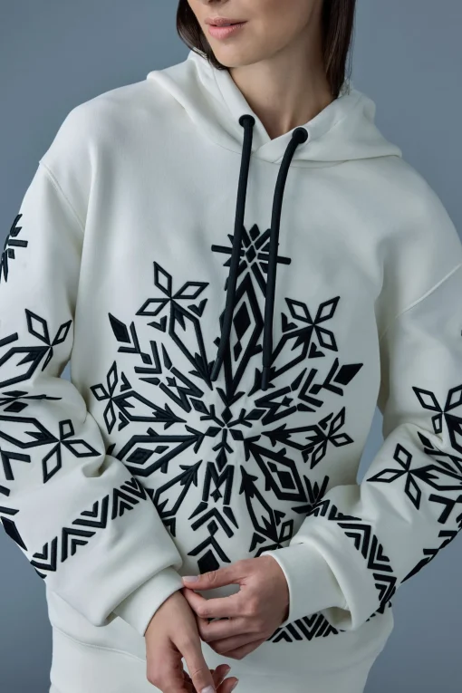 OLSEN Snowflake embroidery hoodie