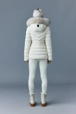 PATSY Agile 360 down jacket with blue fox fur