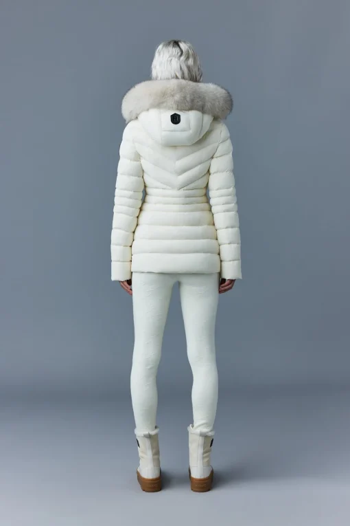 PATSY Agile 360 down jacket with blue fox fur