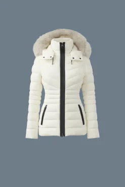 PATSY Agile 360 down jacket with blue fox fur