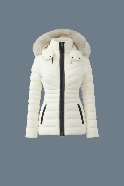 PATSY Agile 360 down jacket with blue fox fur
