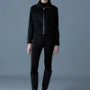 PATTY Short wool jacket with leather detail
