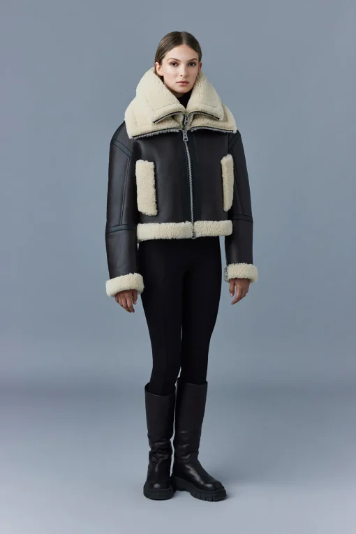 PENELOPA Sheepskin jacket with double collar