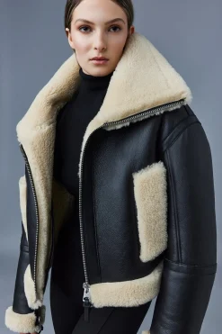 PENELOPA Sheepskin jacket with double collar