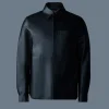 REMINGTON Two-tone colored leather overshirt