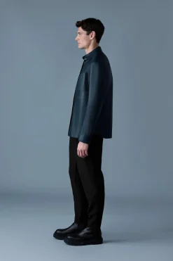 REMINGTON Two-tone colored leather overshirt