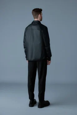 REMINGTON Two-tone colored leather overshirt