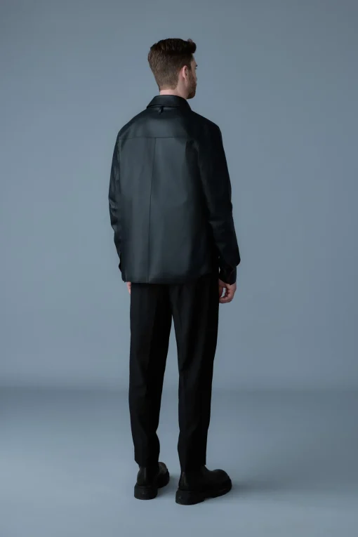 REMINGTON Two-tone colored leather overshirt