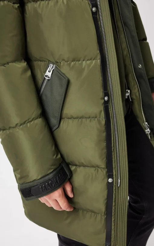 REYNOLD down coat with removable shearling bib and hood