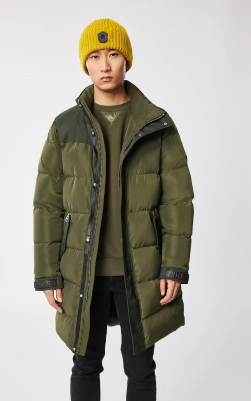 REYNOLD down coat with removable shearling bib and hood