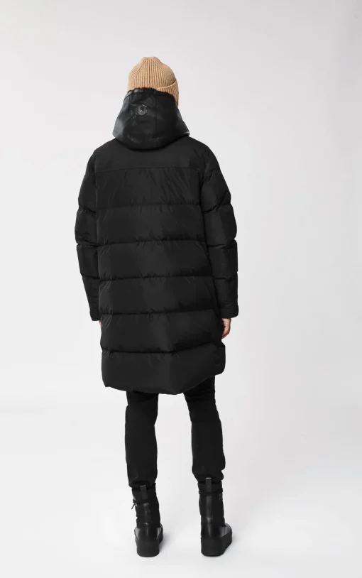 REYNOLD down coat with removable shearling bib and hood
