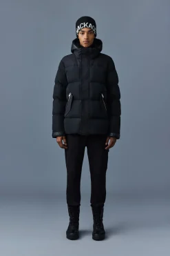 RILEY classic down jacket with removable shearling bib