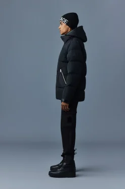 RILEY classic down jacket with removable shearling bib
