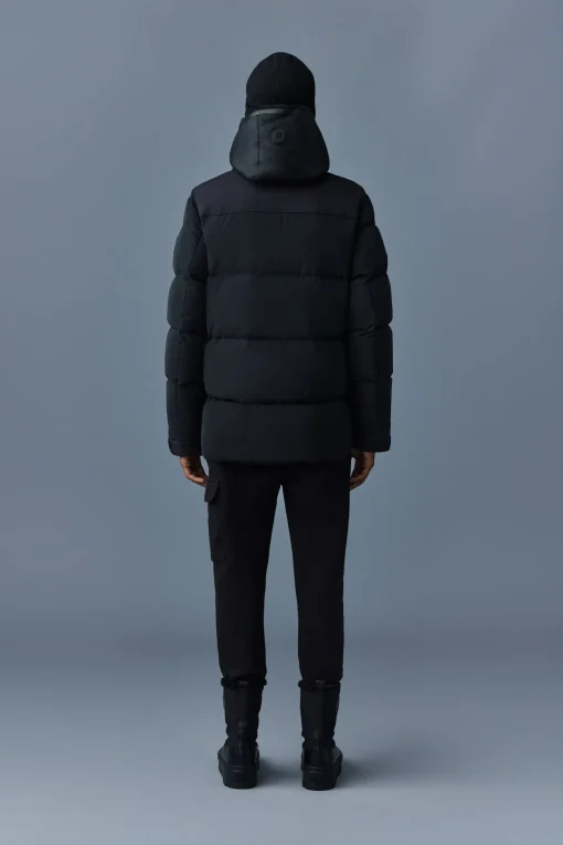 RILEY classic down jacket with removable shearling bib