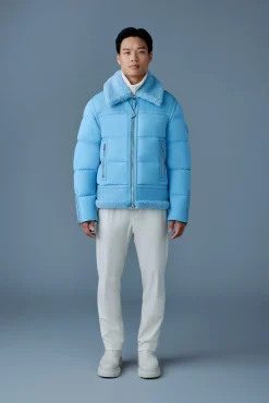 ROBERT Mixed-media shearling down jacket