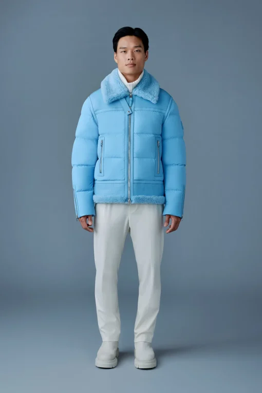ROBERT Mixed-media shearling down jacket